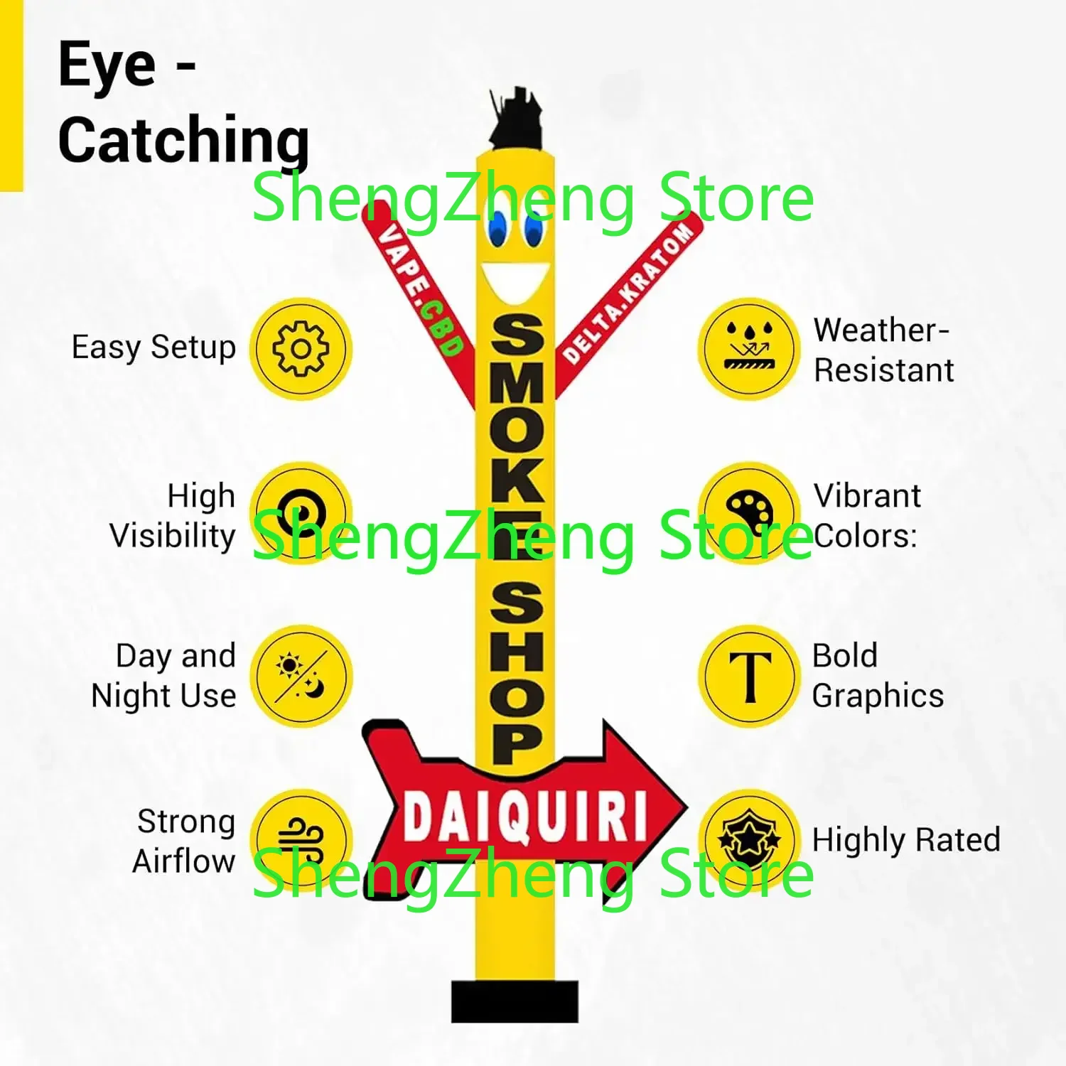 1Pcs 18Ft Tall Daiquiri Smoke  - огляд і ціна Vaping Air